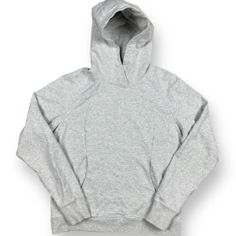 Lululemon heather pullover hoodie thumb holders gray 10